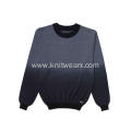 Men's Knitted Cotton Honey Comb Gradient Color Pullover